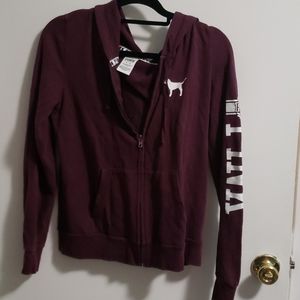 PINK VICTORIA SECRET Maroon Zip Hoodie